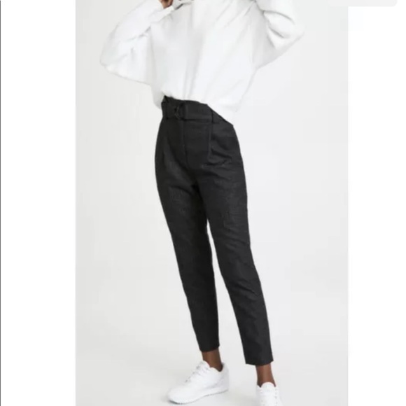 A.L.C Diego cropped belted pinstriped flannel tapered pants-NWT-2 - Picture 8 of 10